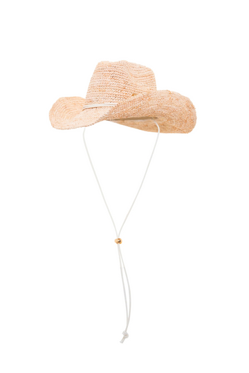 Raffia Hat Natural - White Strap